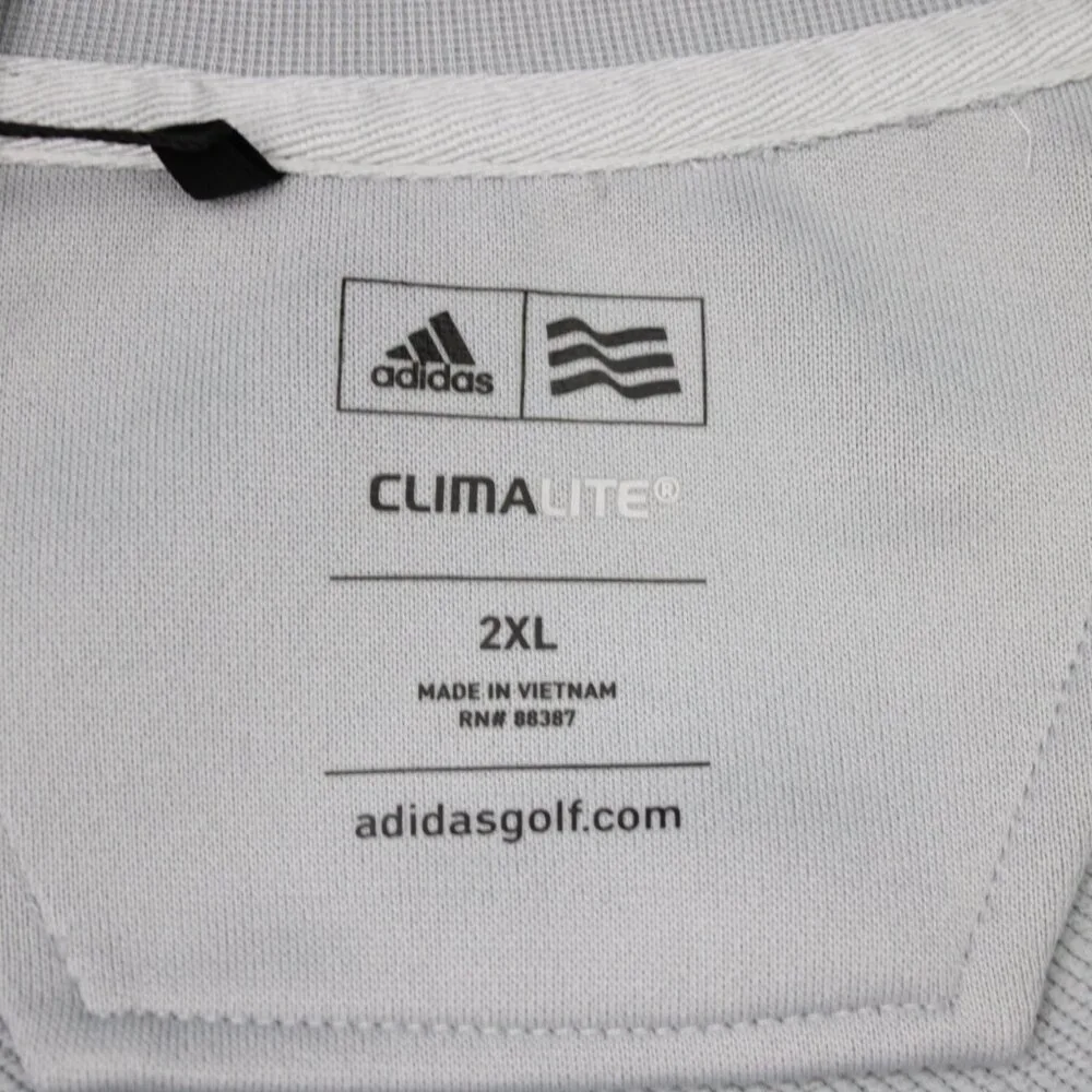 Adidas Sweatshirt NWT Mens 2XL XXL Gray ClimaLite‎ 1/4 Zip Pullover FIAT Logo